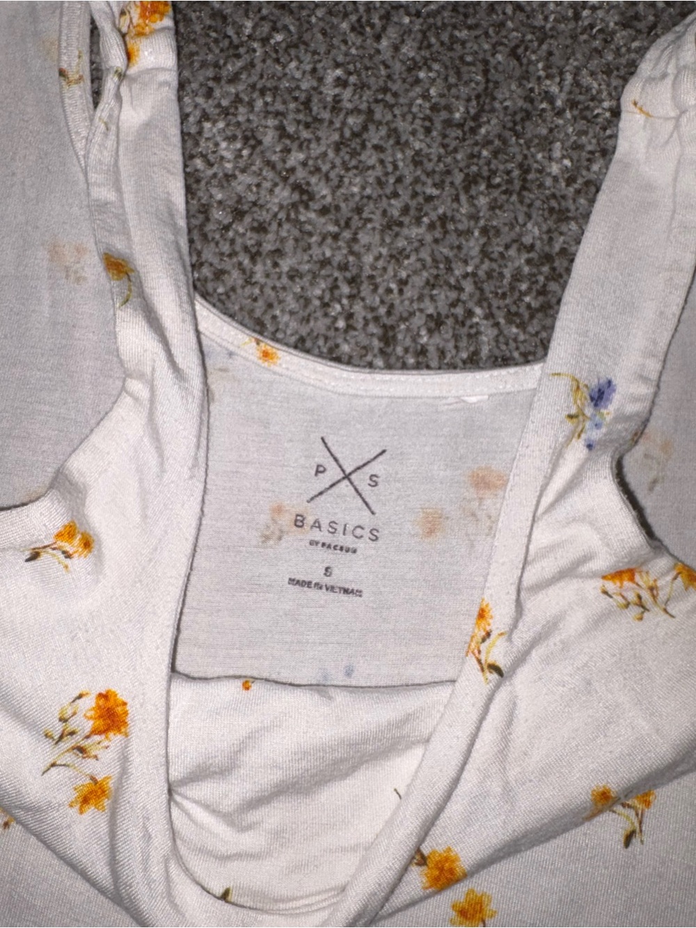 Pacsun White Floral Scoop Neck Tank Top - Picture 2 of 2